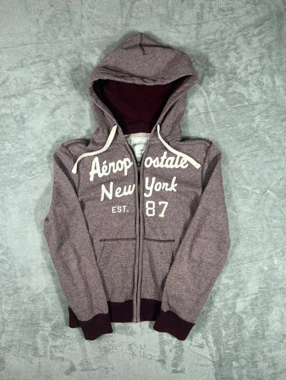 Y2K Aeropostale New York 87 zip up hoodie size M